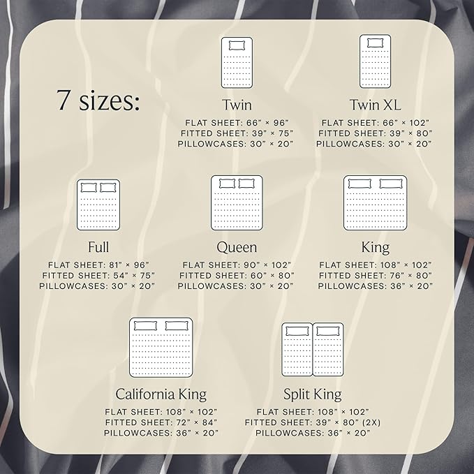 LuxClub 4 PC Queen Size Sheet Set Bed Sheets, Breathable Luxury Deep Pockets 16" Wrinkle Free Cooling Sheets Machine Washable Hotel Bedding (Queen, Striped Light Grey)