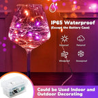 ZGWJ 12 Pack Fairy Lights Battery Operated, 7ft 20 Mini LED Fairy String Lights Silver Wire 3 Modes for DIY, Parties, Wedding, Bedroom, Halloween Christmas Decoration Orange& Purple