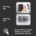27x19 LED Bathroom Mirror with Front and Backlight, Dimmable Lighted Bathroom Vanity Mirror with Anti-Fog, Memory Function,Tempered Glass(Horizontal/Vertical)