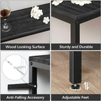 63" Console Table with Power Outlet, Narrow Sofa Industrial Entryway Behind Couch Table with USB Ports for Entryway, Hallway, Foyer, Living Room, Bedroom, Black CTHB16E01