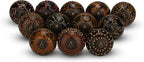 Dresser Knobs for Cabinets and Drawers Assorted, Dusty Ceramic Knob & Pull Handle for Kitchen Brown Cupboard Wardrobe Decorative Furniture Knobs - Pack of 20, (Dark Brown)