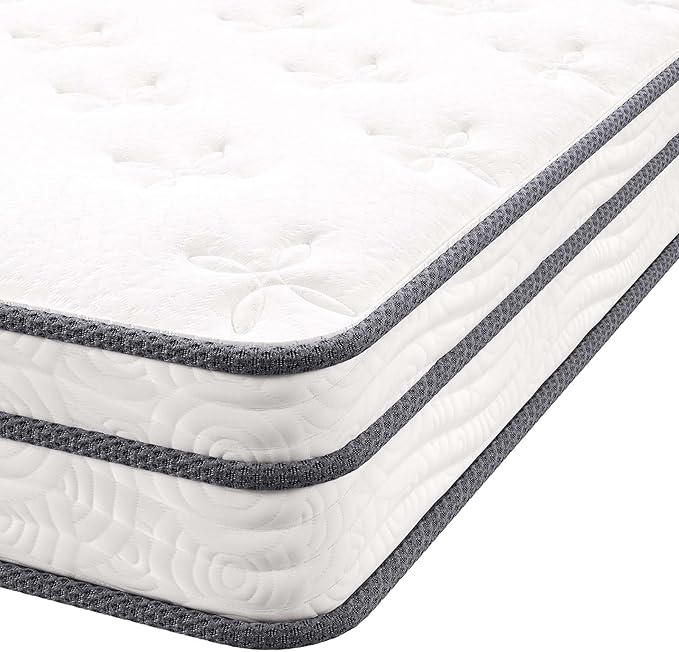 Modway MOD-7096-WHI Jenna 6" Innerspring Pillow Top King Mattress, White