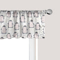 Ambesonne Penguin Window Valance, Pastel Colored Style Cartoon Animals from Antarctica Crowns on a Dotted Background, Curtain Valance for Kitchen Bedroom Decor with Rod Pocket, 42" x 12", Grey Pink