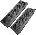 4x14 Inches 2 Pack Heavy Duty Walkable Floor Register - Easy Adjust Air Supply Lever Decorative Floor Vent Covers, Boston Design Vent Covers for Home - Matte Black