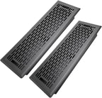 4x14 Inches 2 Pack Heavy Duty Walkable Floor Register - Easy Adjust Air Supply Lever Decorative Floor Vent Covers, Boston Design Vent Covers for Home - Matte Black