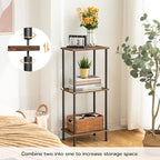 HOOBRO End Tables Set of 2, Small Side Table, Nightstand with 2-Layer Storage Shelves, Sofa Table for Small Spaces, Living Room, Bedroom, Stable Frame, Easy Assembly, Rustic Brown BF09BZP201