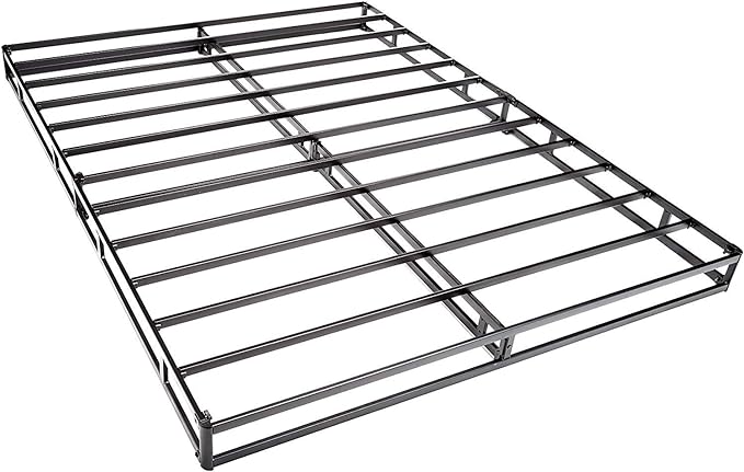 Amazon Basics Smart Box Spring Bed Base, 5-Inch Height Mattress Foundation, Tool-Free Easy Assembly, King, 79"L x 75.5"W x 5"H, White