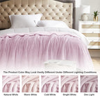 Fleece Blanket Twin Size Pink Lightweight Super Soft Cozy Luxury Bed Blanket Microfiber