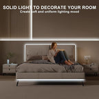 32.8ft COB Led Strip Light with Remote, 6500K Dimmable Bright Daylight White Led COB Strip Light, White Continuous Led Strip Light for Mirror, Stair, Cabinet, Room