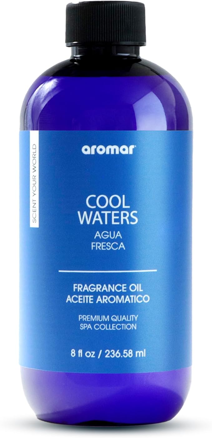 AROMAR Premium Fragrance Oil - Essential Oil for Diffusers & Home Aromatherapy - Cool Waters - 8oz
