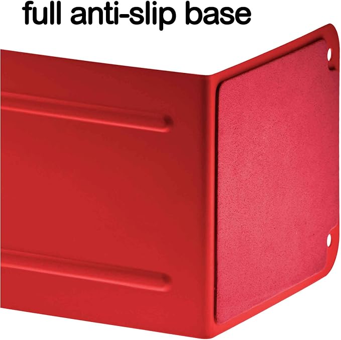 Acrimet Metal Bookends, Non-Skid Book Stand for Shelves, Heavy Duty Book Stopper, 6-7/8" H x 4" W x 4-1/2“ D, Red, 1 Pair