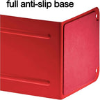 Acrimet Metal Bookends, Non-Skid Book Stand for Shelves, Heavy Duty Book Stopper, 6-7/8" H x 4" W x 4-1/2“ D, Red, 1 Pair