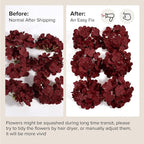 Auihiay 64PCS Burgundy Hydrangea Artificial Flowers, Silk Hydrangea Heads with Stems, Fake Flowers for DIY Wedding Centerpiece, Home, Party, Baby Shower, Garden Decoration (Burgundy)