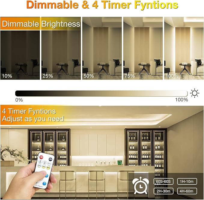 DAYBETTER COB Led Strip Light, Led Light Strips with Remote and App, 16.4 ft 4000K Dimmable Natural White Led COB Light Strip, Indoor COB Led Lights for Bedroom, TV, Cabinet, Closet Lighting