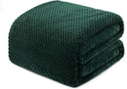 Exclusivo Mezcla Fleece Bed Blanket Queen Size, Super Soft and Warm Blankets for Couch, Sofa and Bed Waffle Textured, Cozy, Fuzzy and Lightweight (Forest Green, 90x90 Inches)