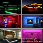 33ft LED Rope Lights, Color Changing Strip Lights with Remote, Flat Light Rope, Flexible Connectable and Dimmable, Waterproof for Indoor/Outdoor Use, 8 Colors and 6 Modes