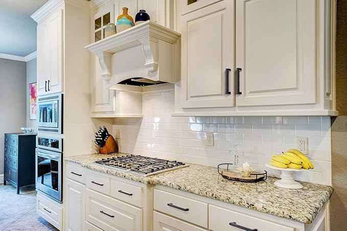 Ravinte 10 Pack 5 Inch Square Cabinet Handles Matte Black Pulls Drawer Kitchen Hardware for Cabinets Cupboard.