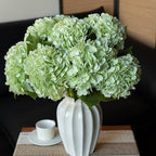 4PCS Artificial Flowers Large Hydrangeas Flowers Latex Bouquet for Wedding Bridal Office Home Party Decoration (2Pcs Green+2Pcs Light Green)