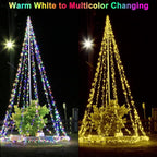 Decute 500LED Christmas Tree Lights Fairy String Light 164FT Green Copper Wire Warm White and Multicolor Dimmable with Remote, UL Cerficated Twinkle Light for Party Wedding Indoor Outdoor Decor