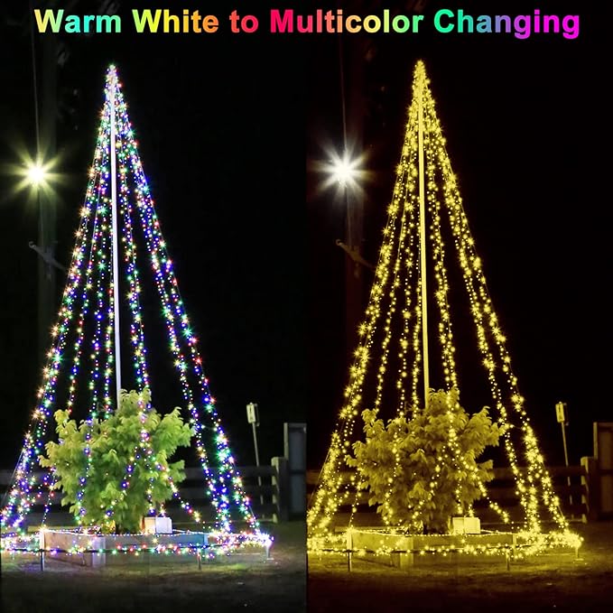 Decute 500LED Christmas Tree Lights Fairy String Light 164FT Green Copper Wire Warm White and Multicolor Dimmable with Remote, UL Cerficated Twinkle Light for Party Wedding Indoor Outdoor Decor