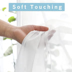 OWENIE Sheer White Curtains, Sheer Curtains 90 inches Long 2 Panels Set, Rod Pocket Voile Fimly Sheer Drapes for Living Room/Bedroom, 2pcs, Each 42" W x 90" L