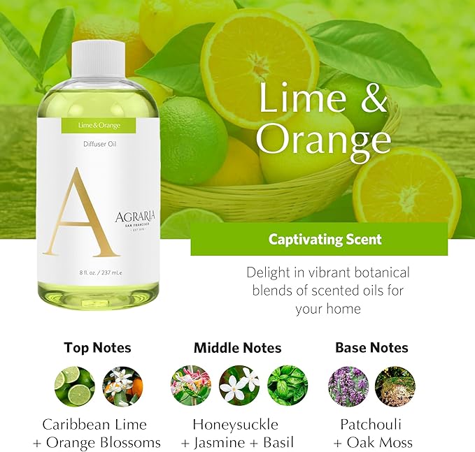 AGRARIA Reed Diffuser Refill, Scented Oil Home Fragrance, Reed Oil Diffuser Gift Set for All Occasions