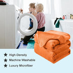 Soft Queen Size Blanket for All Season Warm Fuzzy Microplush Lightweight Thermal Fleece Summer Autumn Fall Winter Spring Blankets for Queen Full Bed Couch Sofa,90x90 Inches,Orange