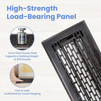 4x12 Inches 2 Pack Heavy Duty Walkable Floor Register - Easy Adjust Air Supply Lever Decorative Floor Vent Covers - Boston Design Vent Covers for Home - Oil Rubbed Bronze