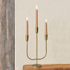 3-Candle Cast Iron Metal Candelabra Candlestick Holders 15 inch Tall Candle Holder Wedding Event Candelabra Candle Stand Brass Gold