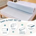 Airensky Memory Foam Mattress Topper Twin XL (39x80), 2 Inch Cooling Gel Infused High Density Topper with Removable Skin-Friendly Cover, Pressure Relief Back Pain, College Dorm, CertiPUR-US Certified