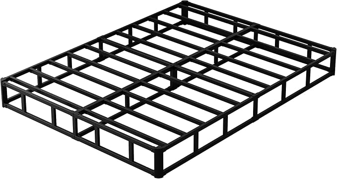 7 Inch Full Size Box Spring Bed Base, Low Profile Metal Boxspring Full Size with Fabric Cover, 3000 Lbs Max Weight Capacity Mattress Foundation, Noise-Free, Easy Assembly