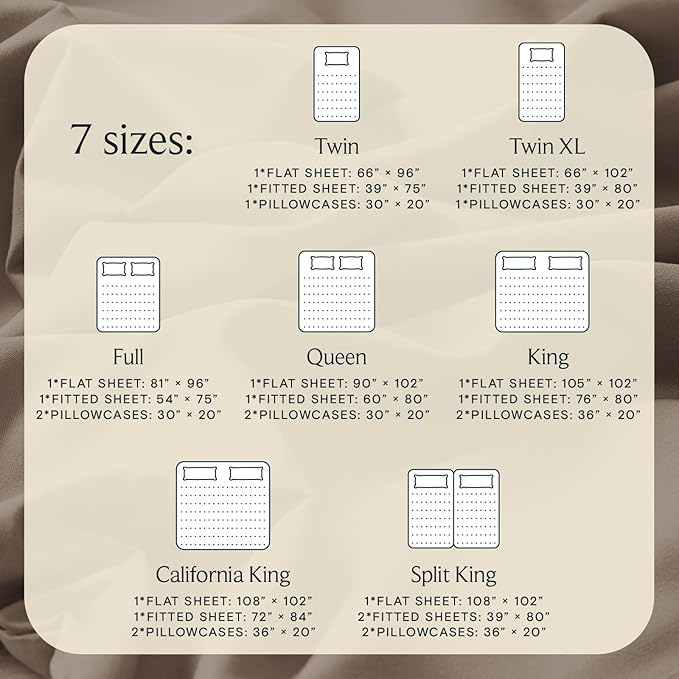 LuxClub 5 PC Split King Sheet Set, Breathable Luxury Bed Sheets, Deep Pockets Wrinkle Free Cooling Sheets Machine Washable Hotel Bedding Silky Soft - Dark Khaki Split King