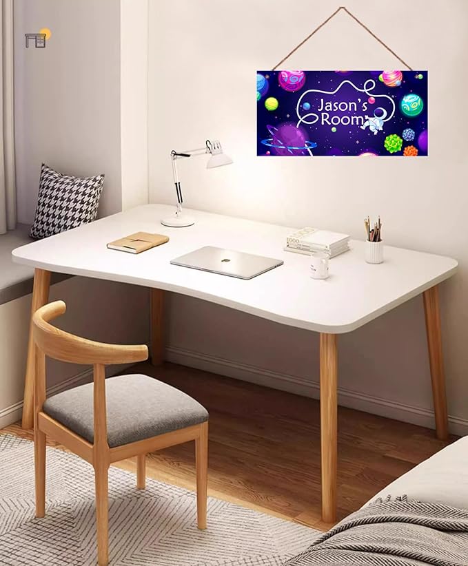 Personalized Outer Space Sign For Little Man Cave Stars Sign For Boys Bedroom Custom Name Science Fiction Theme Kids Room Baby Nursery Door Plaque Wall Art Decor