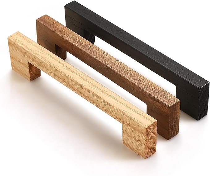 Walnut Square 5 in 6 pcs Wooden Drawer Pulls Handle pulls for cabinets Kitchen Cabinet Drawer pulls Cabinet Door Pull