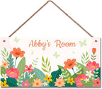 Personalized Planet Sign Funny Flowers Themed For Kids Room Boys Bedroom Door Decor,Custom Name Wall Art Decor Decorative Plate for Girls Room Nursery Little Man Cave