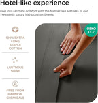 Threadmill Luxury 800 Thread Count Full Size 100% Cotton Sheets - Dark Grey Sateen Weave Bed-Sheets, Better Than Egyptian Cotton, 4 Pc Solid Bedding Set, Fits 16" Deep Pocket