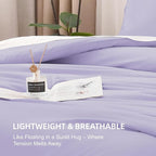 Litanika Lavender Comforter Twin/Twin XL Size, 2 Pieces Boho Lightweight Solid Bedding Comforter Set, All Season Fluffy Bed Set (66x90In Comforter & 1 Pillowcase)