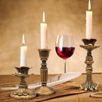 GEMLORD 6 Pcs Vintage Candlestick Holders for Taper, Resin Candle Holder Retro Antique Bronze Candle Holder for Wedding Party Anniversary Table Fireplace Home Decoration (3 Style)