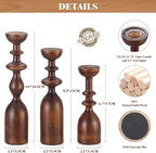 HOWSILAY Candle Holder Wood Candle Holders for Table Centerpiece Candlestick Holders Modern Farmhouse Decor Candlesticks fits 3/4" or 7/8" Taper Candle and Dia 1.5" Led Tea Lights or Pillar Candles