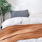 BOURINA Almond Throw Blanket 50x60 Inches Throw Textured Solid Soft Sofa Couch Decorative Knit Blanket