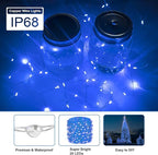 36 Pack Fairy Lights Battery Operated, 3 Speed Modes, Extra 40 Batteries for Replacement, 7Ft 20 LED Mini String Lights, Waterproof Copper Wire, Twinkle Firefly Lights for Christmas Decorations,Blue