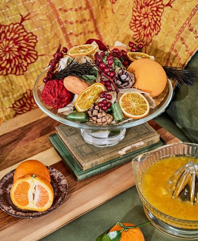 Aromatique Home Fragrance, Valencia Orange, Gift Set - Decorative Potpourri, Room Spray, and Candle - Perfect for Mother's Day and Women in Your Life