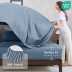 HEVUMYI Dusty Blue Twin Comforter Set - 5-Piece All Season Bed in a Bag Twin, Ultra Soft Bedding Set with Comforter, Flat Sheet, Fitted Sheet, Pillowcases, Pillow Shams