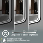 24x36 Inch LED Bathroom Mirror with Lights, Black Metal Framed LED Mirror for Bathroom, 3 Colors and Stepless Dimmable Wall Mounted Lighted Bathroom Vanity Mirror, Anti-Fog, Memory