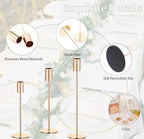 Set of 3 Gold Taper Candle Holders, Metal Gold Candlestick Holders, Tall Candle Holder, Fits 3/4 inch Thick Candle&Led Candles, for Table Centerpiece, Wedding, Dinning, Party Home Decor