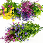 36 Bundles Outdoor Artificial Fake Flowers UV Resistant No Fade Boxwood Faux Plastic Shrubs Plants for Garden Patio Porch Window Box Home Wedding Farmhouse Hanging Décor