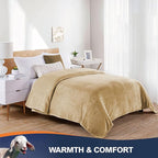 Walensee Fleece Blanket Plush Throw Fuzzy Lightweight (King Size 108x90 Tan Camel/Taupe) Super Soft Microfiber Flannel Blankets for Couch, Bed, Sofa Ultra Luxurious Warm and Cozy for All Seasons