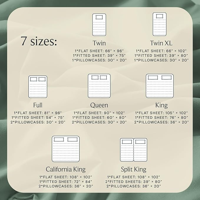 LuxClub 5 PC Split King Sheet Set, Breathable Luxury Bed Sheets, Deep Pockets Wrinkle Free Cooling Sheets Machine Washable Hotel Bedding Silky Soft - Tree Moss Green Split King