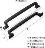 khtumeware 6 Pack 6-1/4 Inch Kitchen Cabinet Handles Matte Black Cabinet Pulls Black Drawer Pulls Kitchen Cabinet Hardware Kitchen Handles for Cabinets Cupboard Handles Drawer Handles