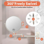 8" Wall Mounted Makeup Mirror 1X/ 10x Magnifying Mirror Double Sided Vanity Makeup Mirror for Bathroom Nickel Brush Finish